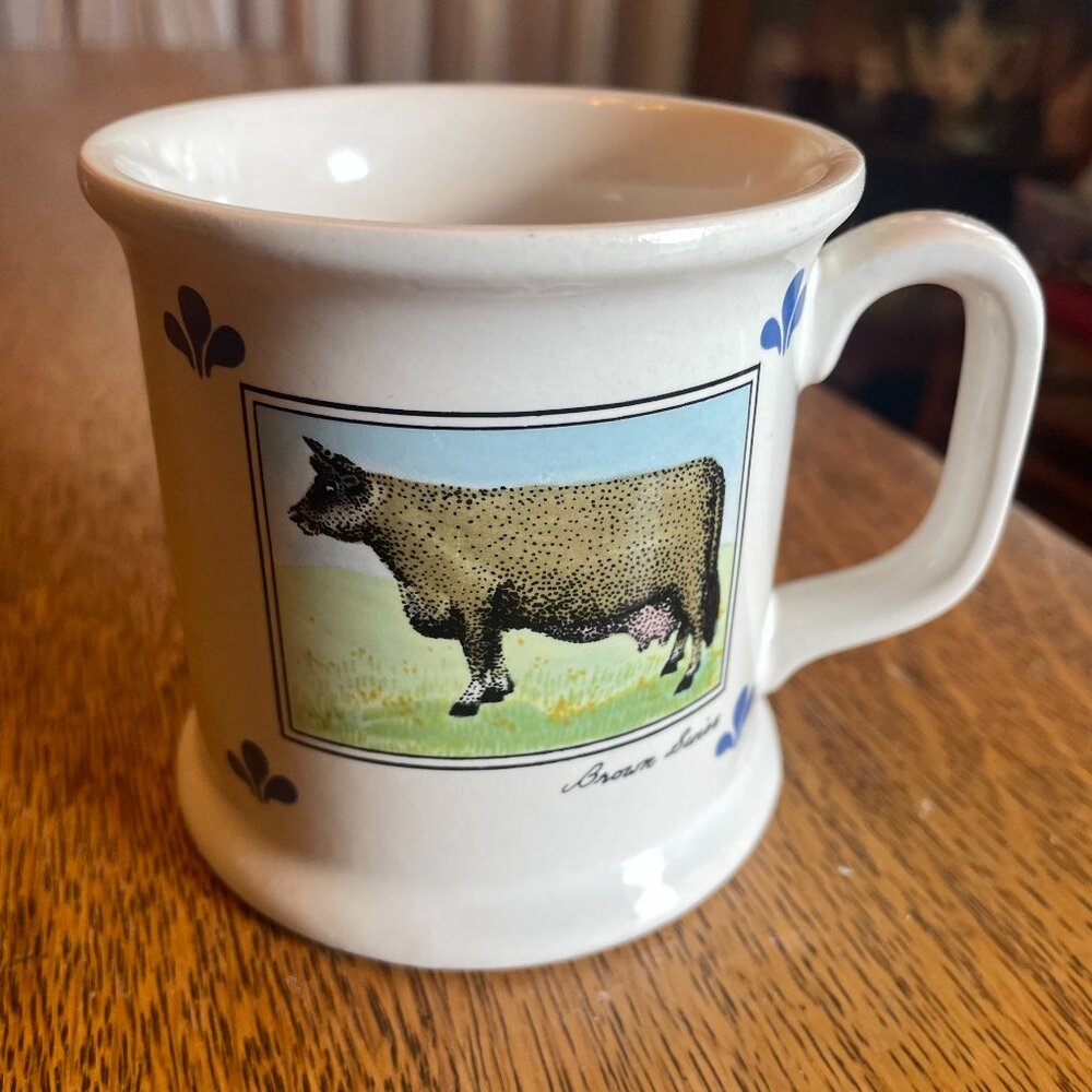 Brown Swiss Cow Coffee Cup Mug by Lauffer Made in Japan Vintage